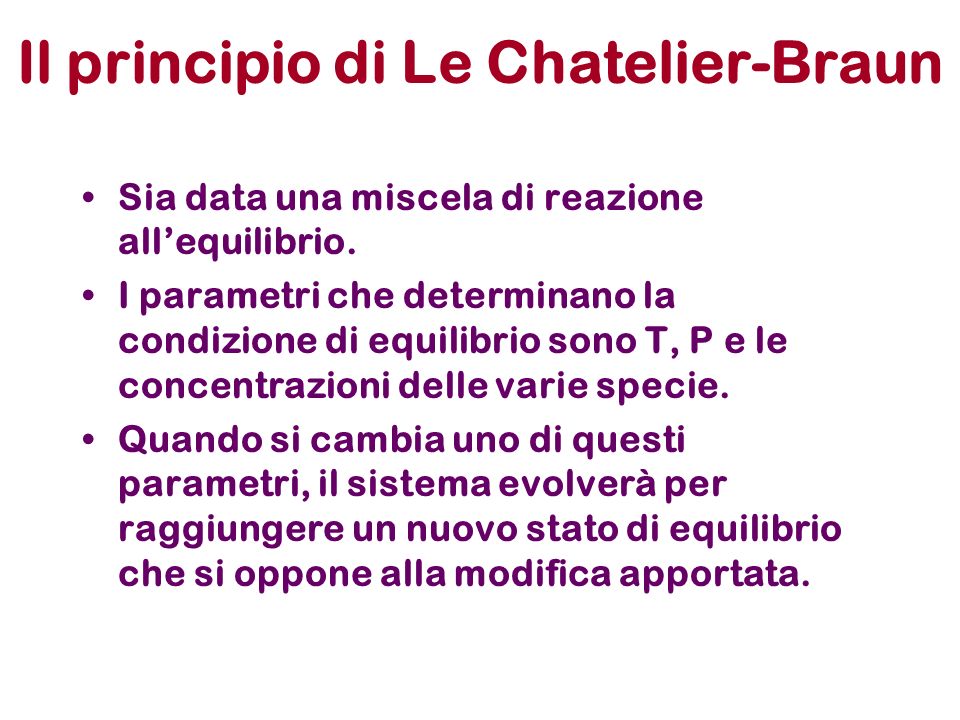 Il principio di Le Chatelier-Braun