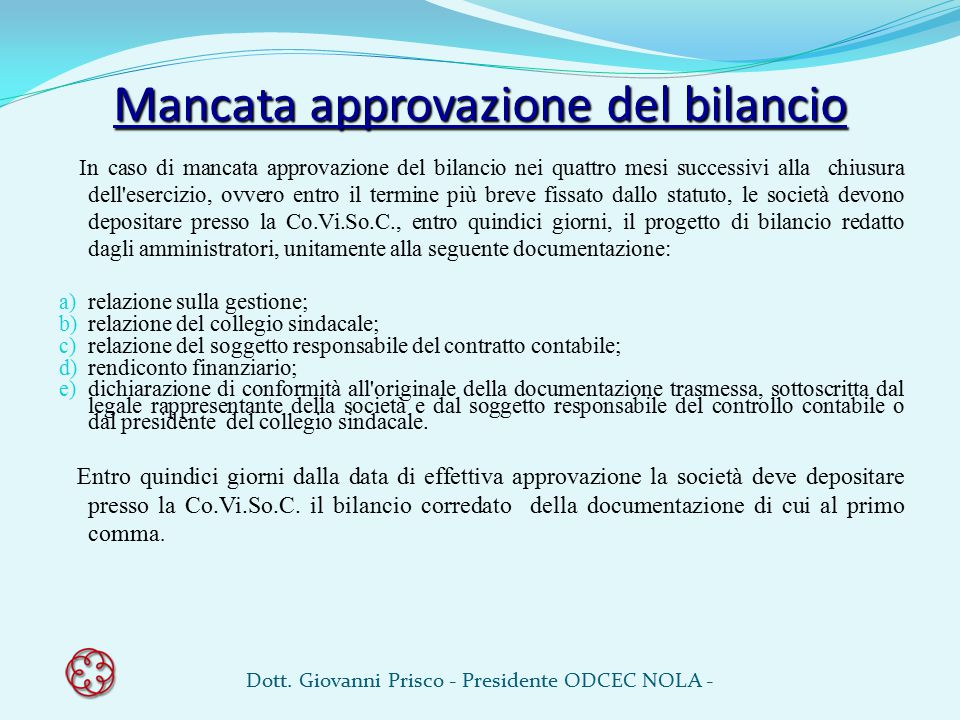 Dott. Giovanni Prisco - Presidente ODCEC NOLA - - Ppt Scaricare