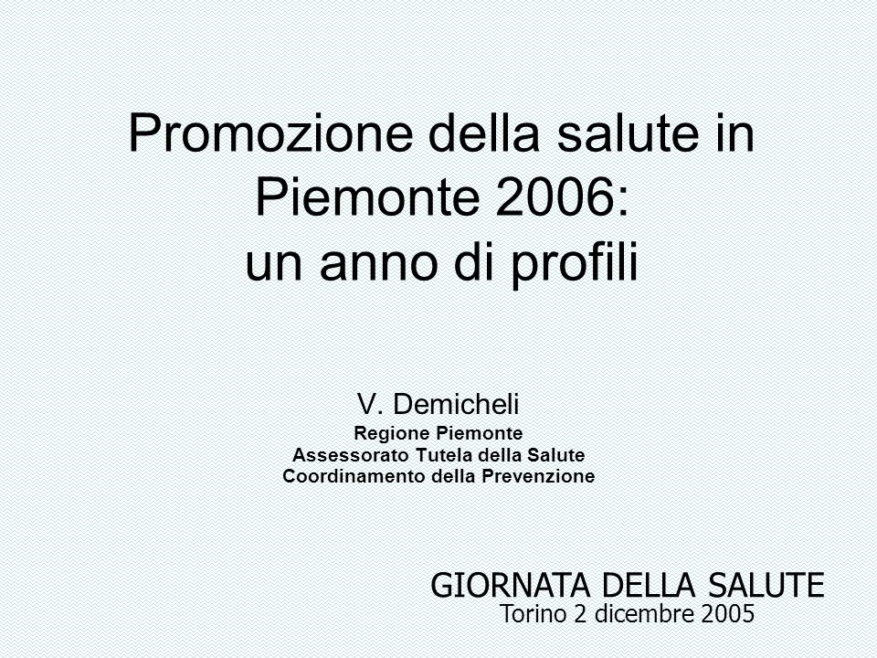Promozione della salute in Piemonte 2006: un anno di profili