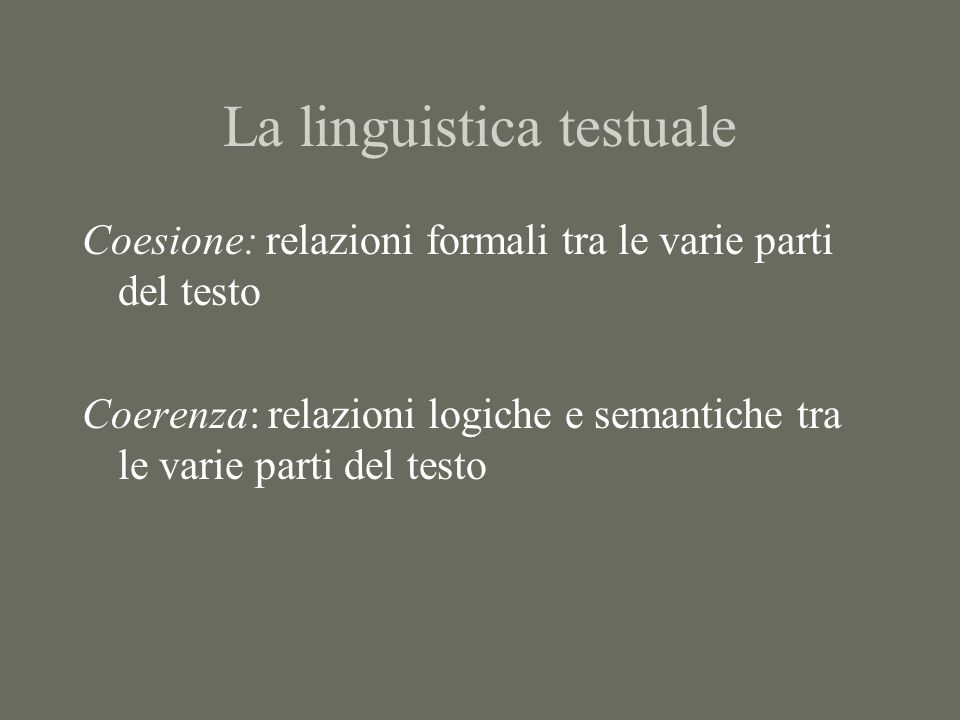 La linguistica testuale