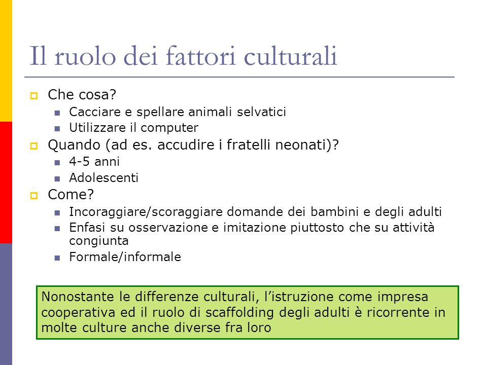 Il ruolo dei fattori culturali