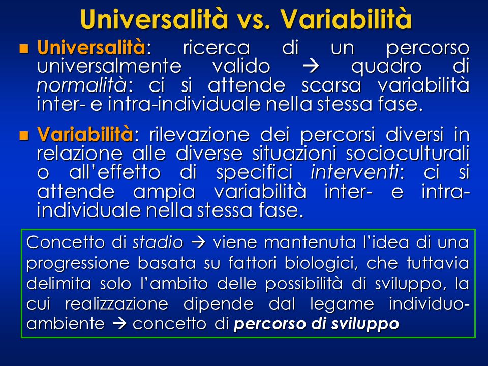 Universalità vs. Variabilità