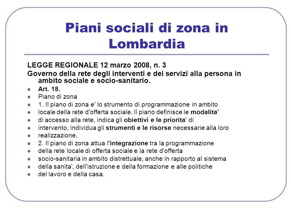 Piani sociali di zona in Lombardia