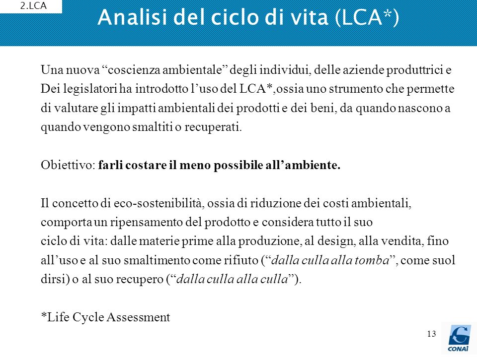 Analisi del ciclo di vita (LCA*)