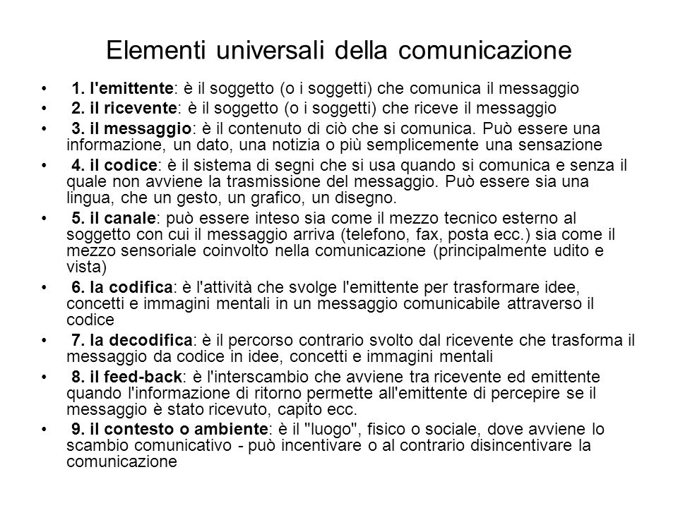 Elementi universali della comunicazione