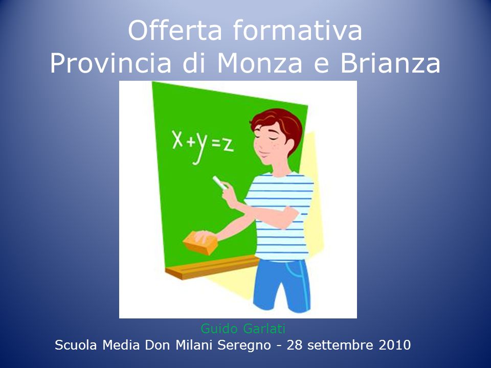 Offerta formativa Provincia di Monza e Brianza