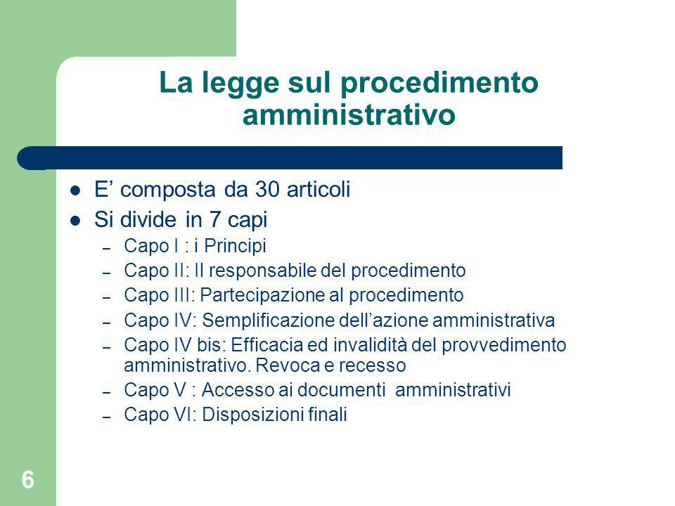 La legge sul procedimento amministrativo