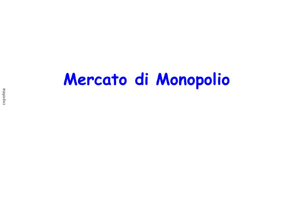 Mercato di Monopolio copertina