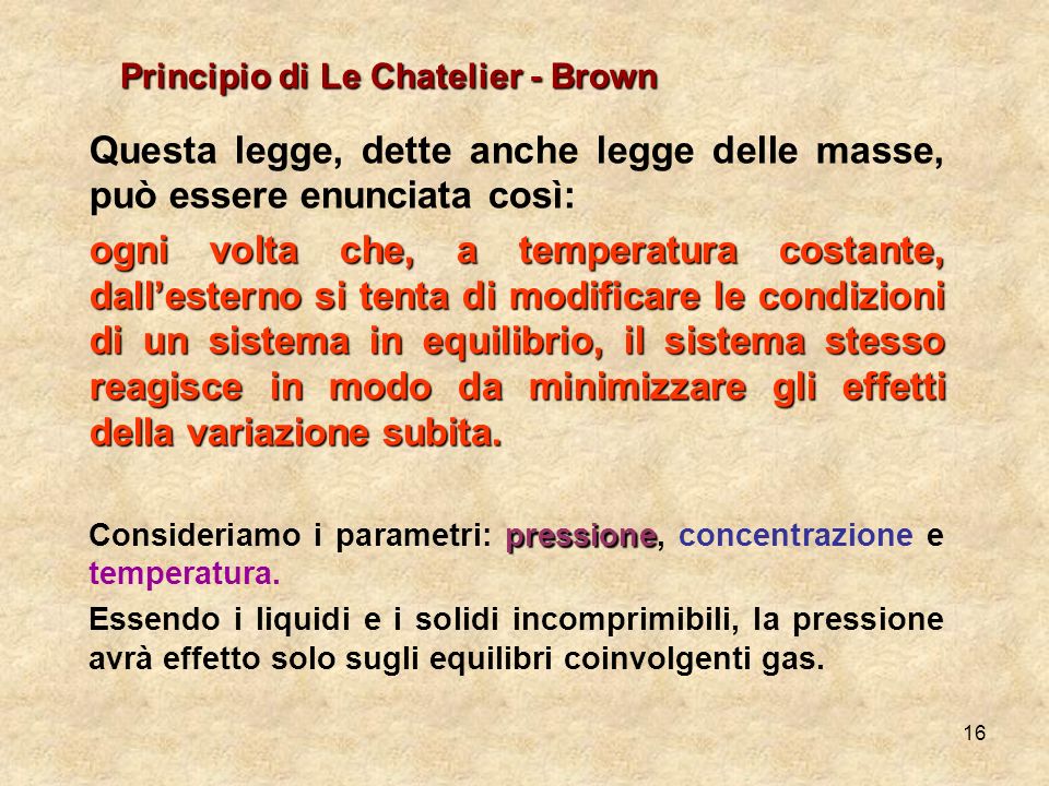 Principio di Le Chatelier - Brown
