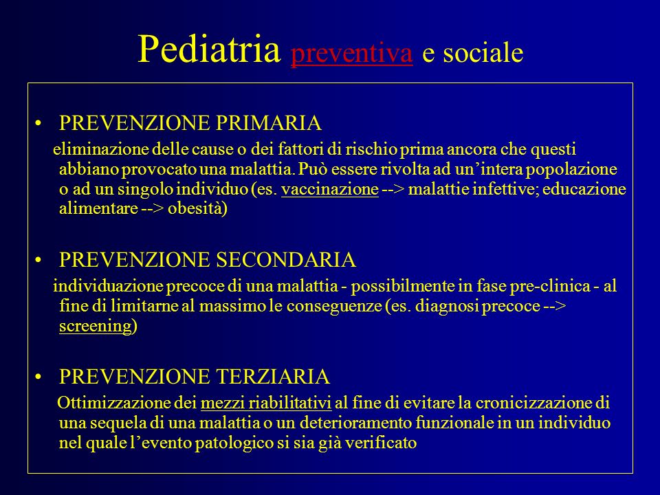 Pediatria preventiva e sociale