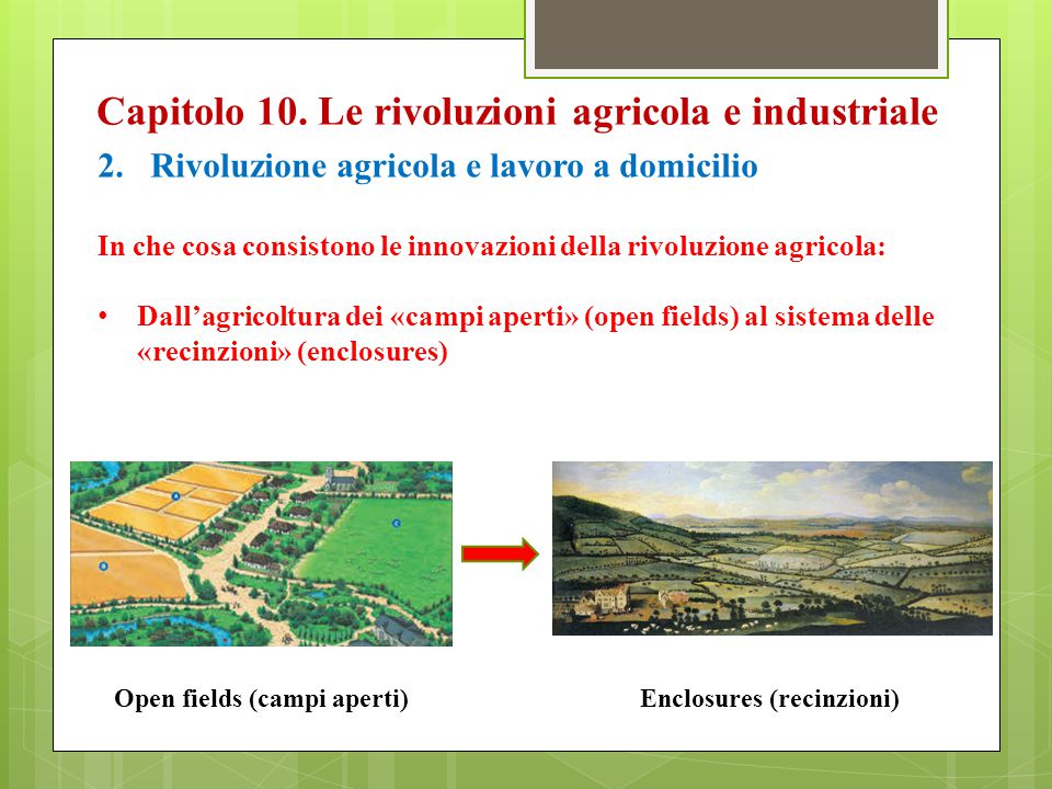 Capitolo 10. Le rivoluzioni agricola e industriale