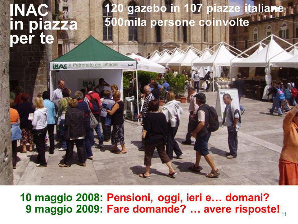 INAC in piazza per te 120 gazebo in 107 piazze italiane