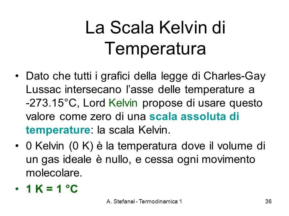 La Scala Kelvin di Temperatura