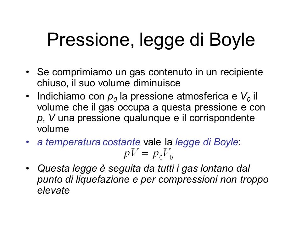 Pressione, legge di Boyle