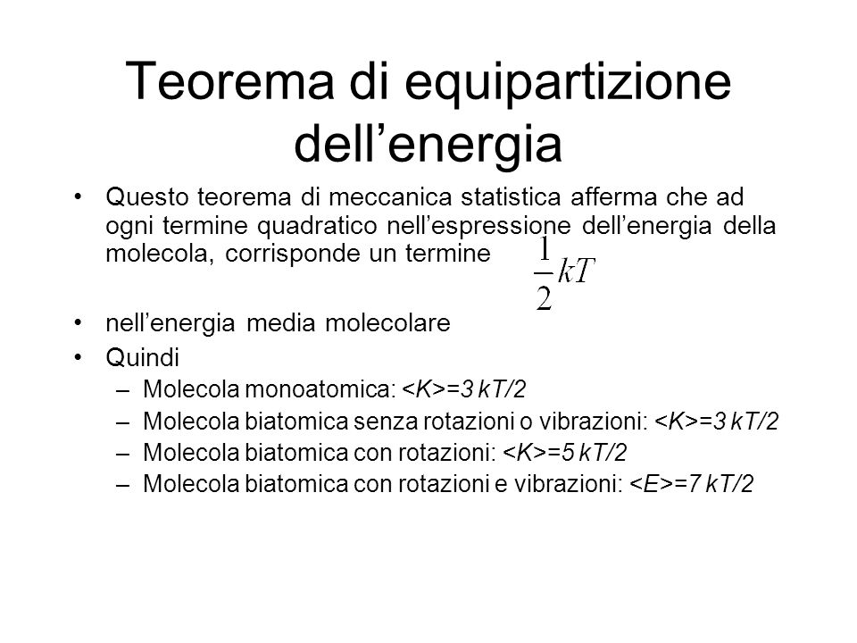 Teorema di equipartizione dell’energia