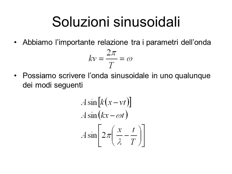 Soluzioni sinusoidali