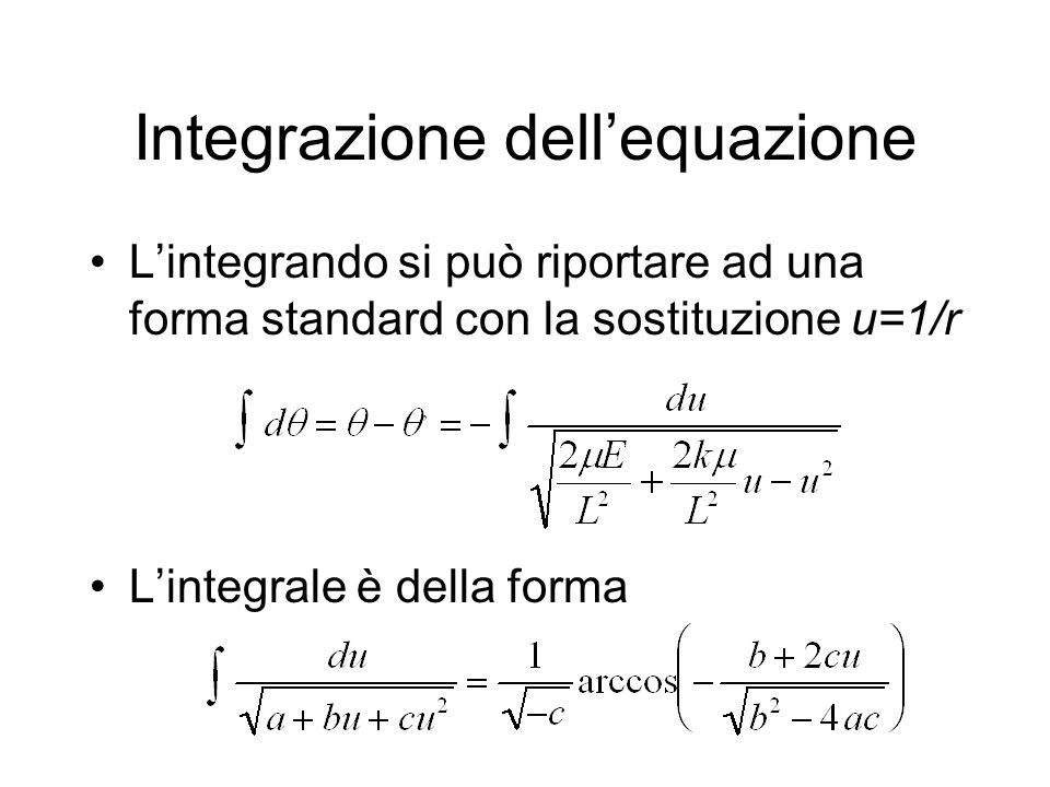 Integrazione dell’equazione