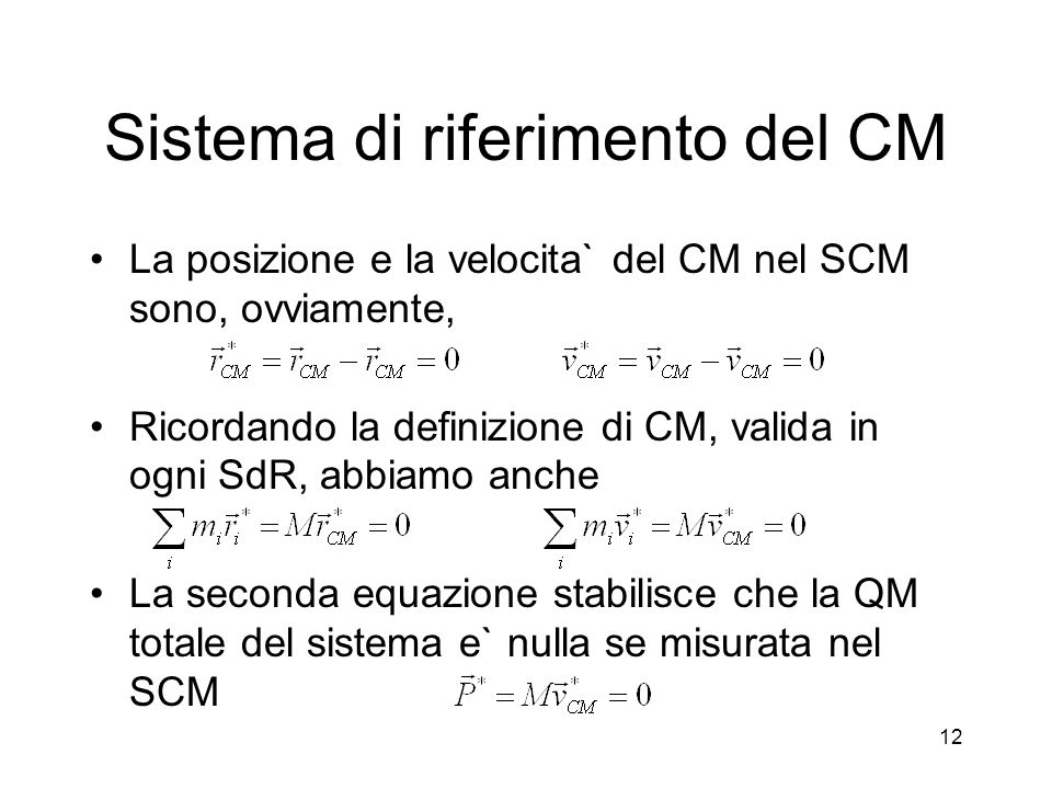 Sistema di riferimento del CM