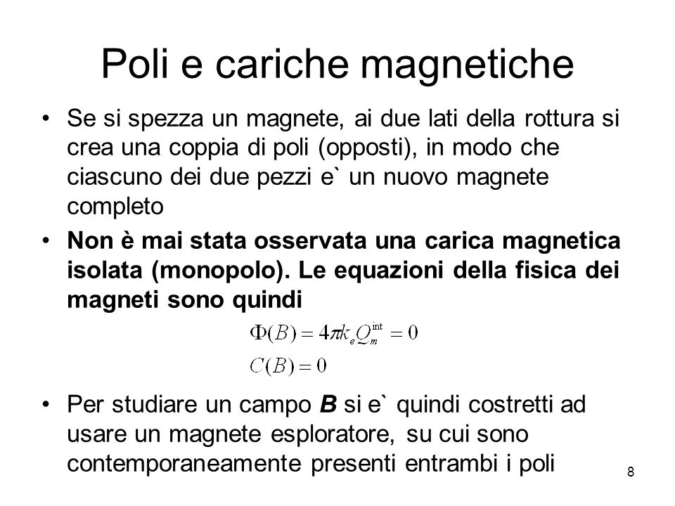 Poli e cariche magnetiche