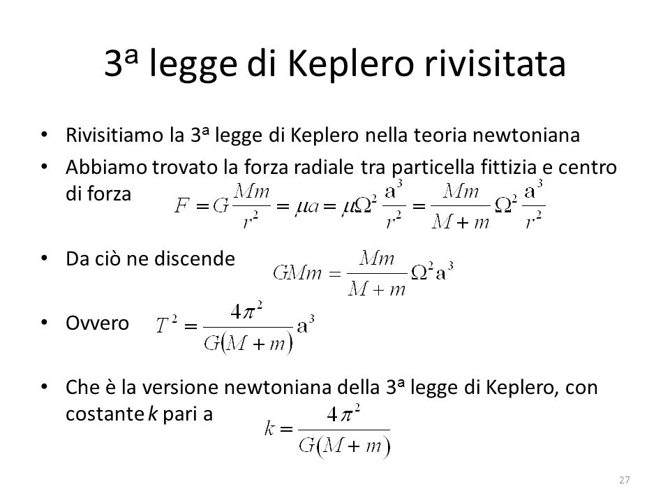 3a legge di Keplero rivisitata