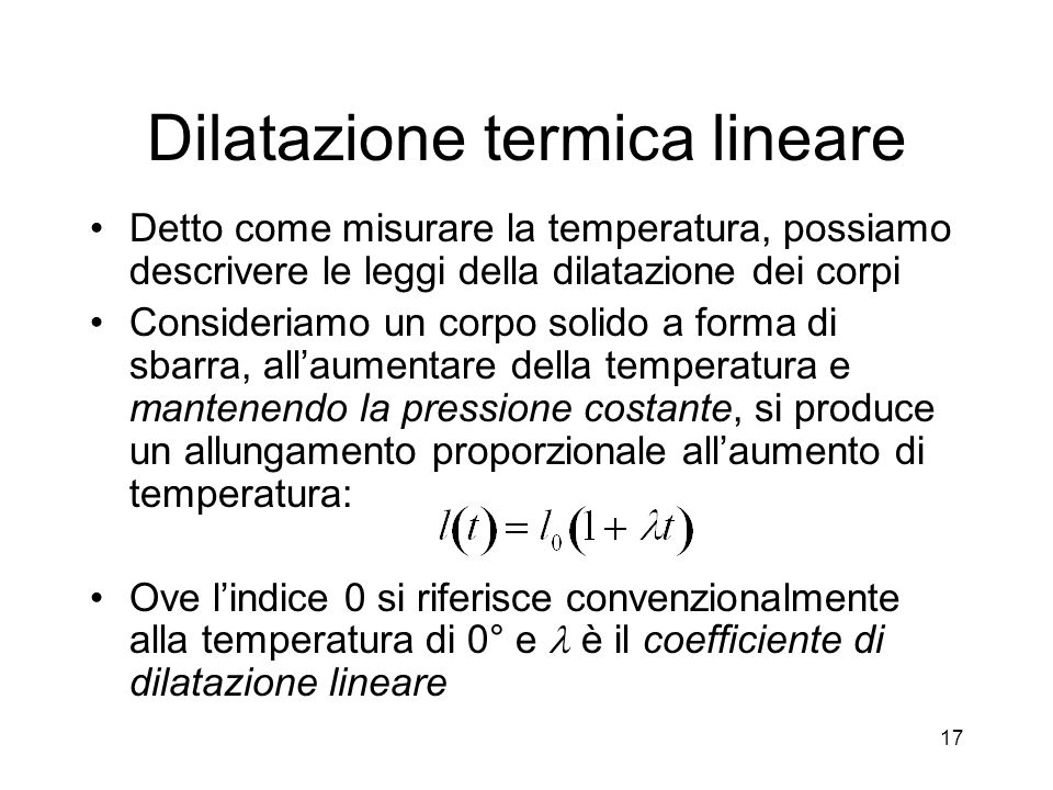 Dilatazione termica lineare