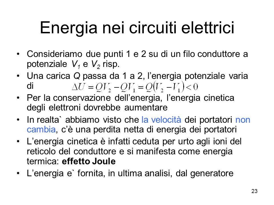 Energia nei circuiti elettrici