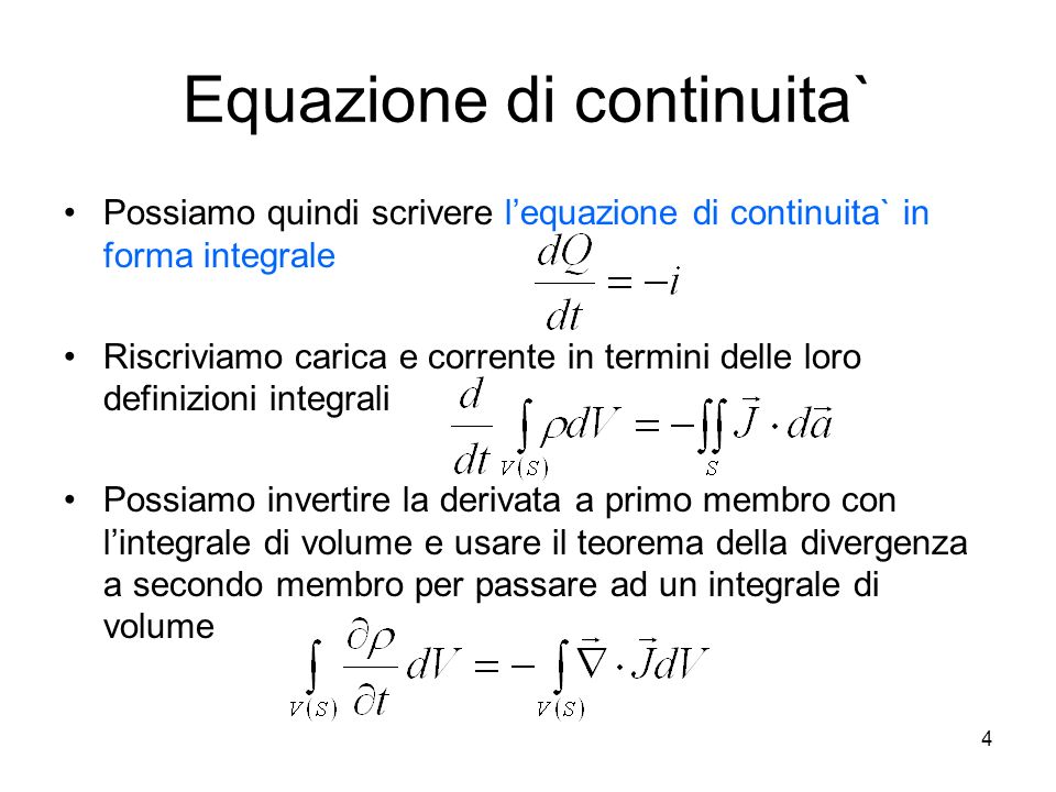 Equazione di continuita`