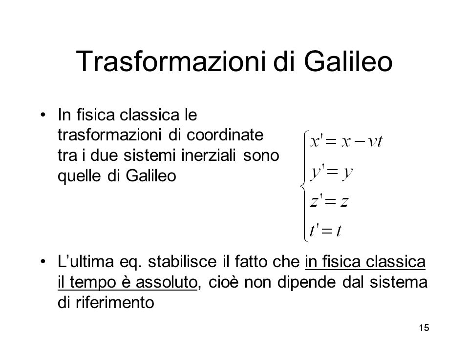 Trasformazioni di Galileo