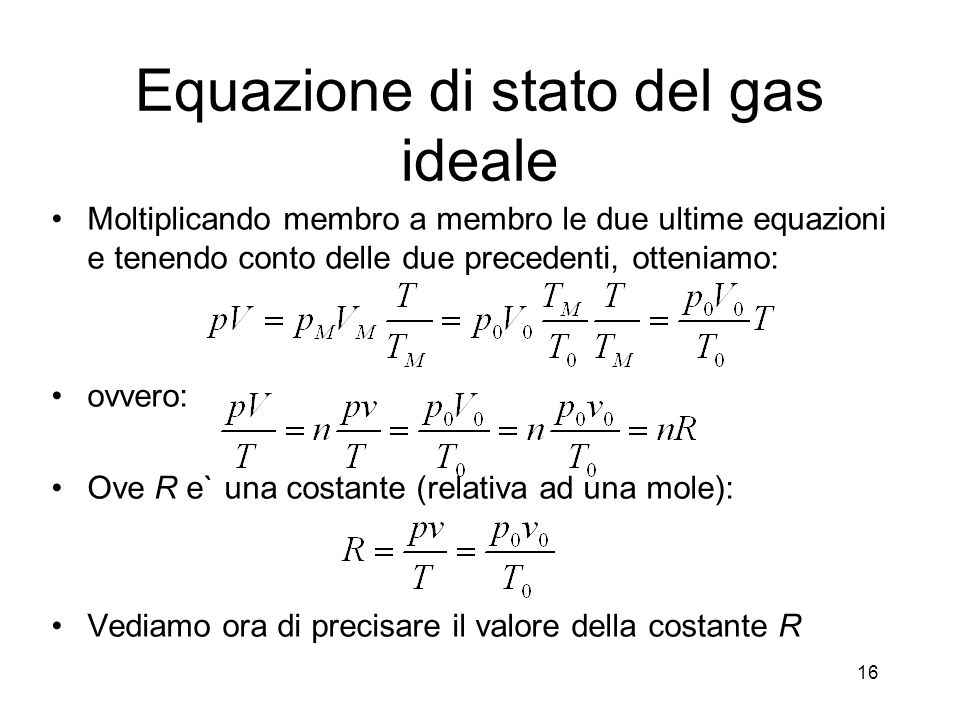 Equazione di stato del gas ideale