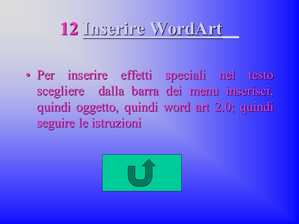 12 Inserire WordArt