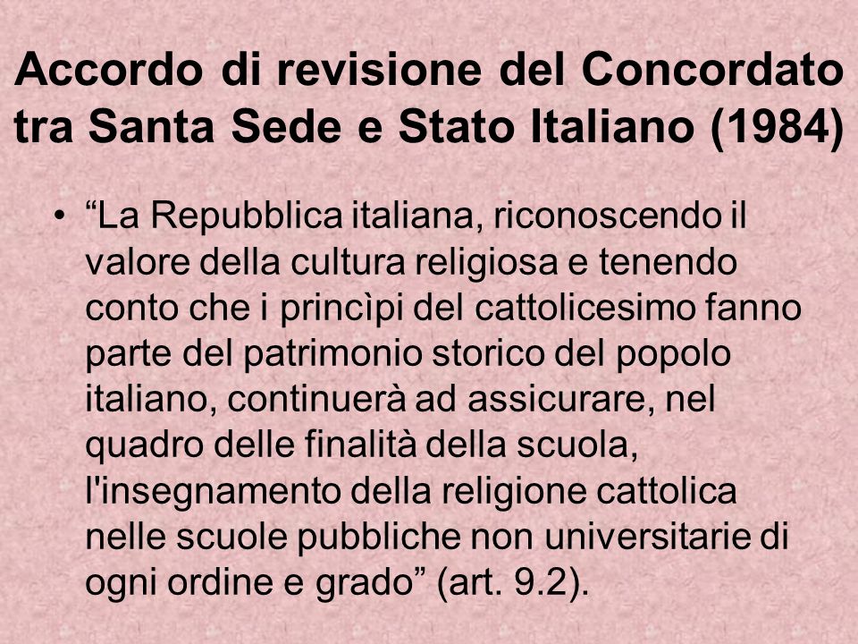Accordo di revisione del Concordato tra Santa Sede e Stato Italiano (1984)