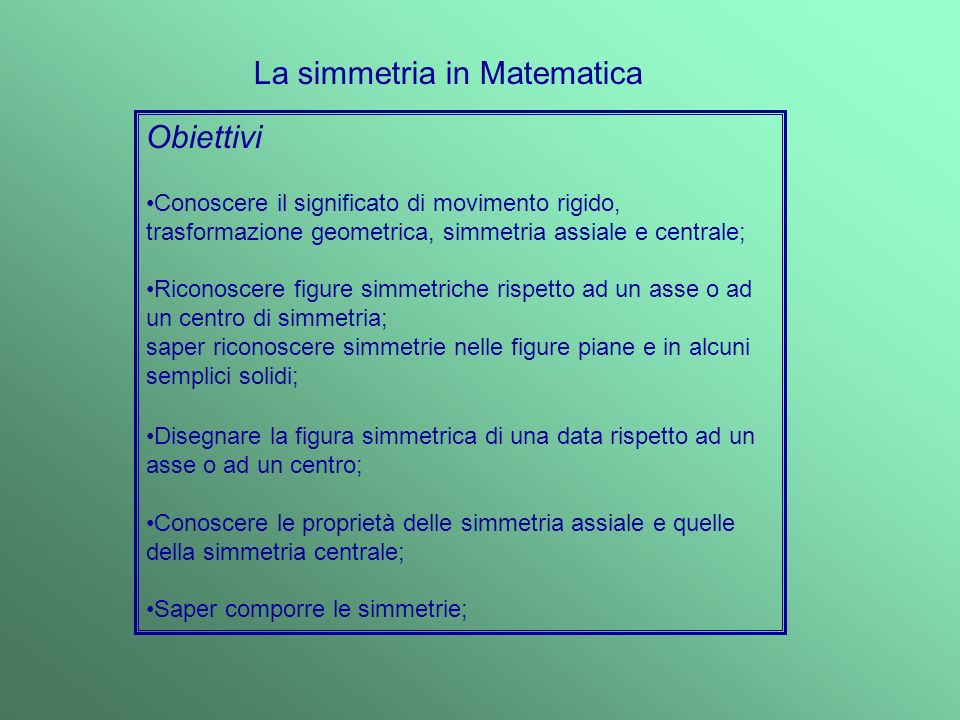 La simmetria in Matematica