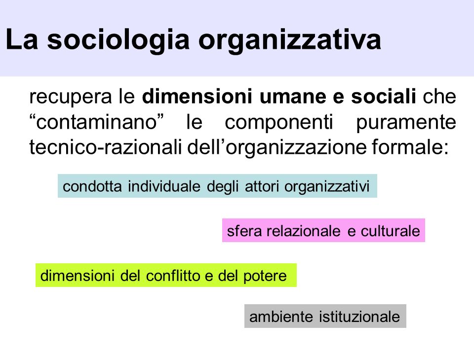 La sociologia organizzativa
