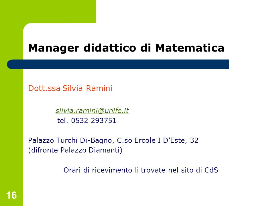 Manager didattico di Matematica