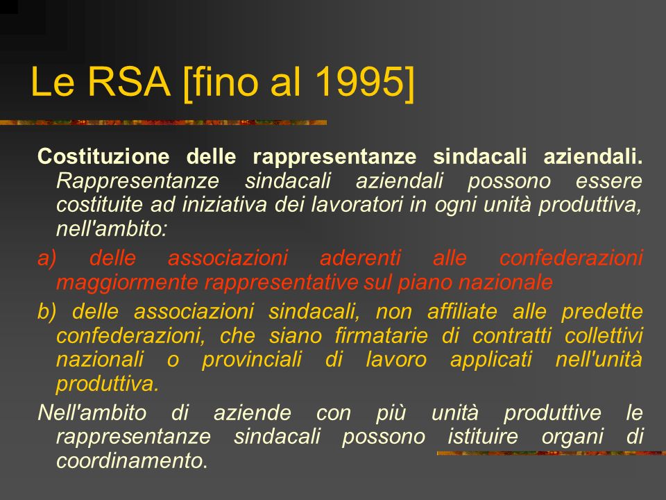 Le RSA [fino al 1995]