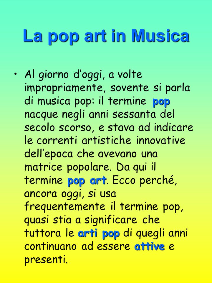 La pop art in Musica