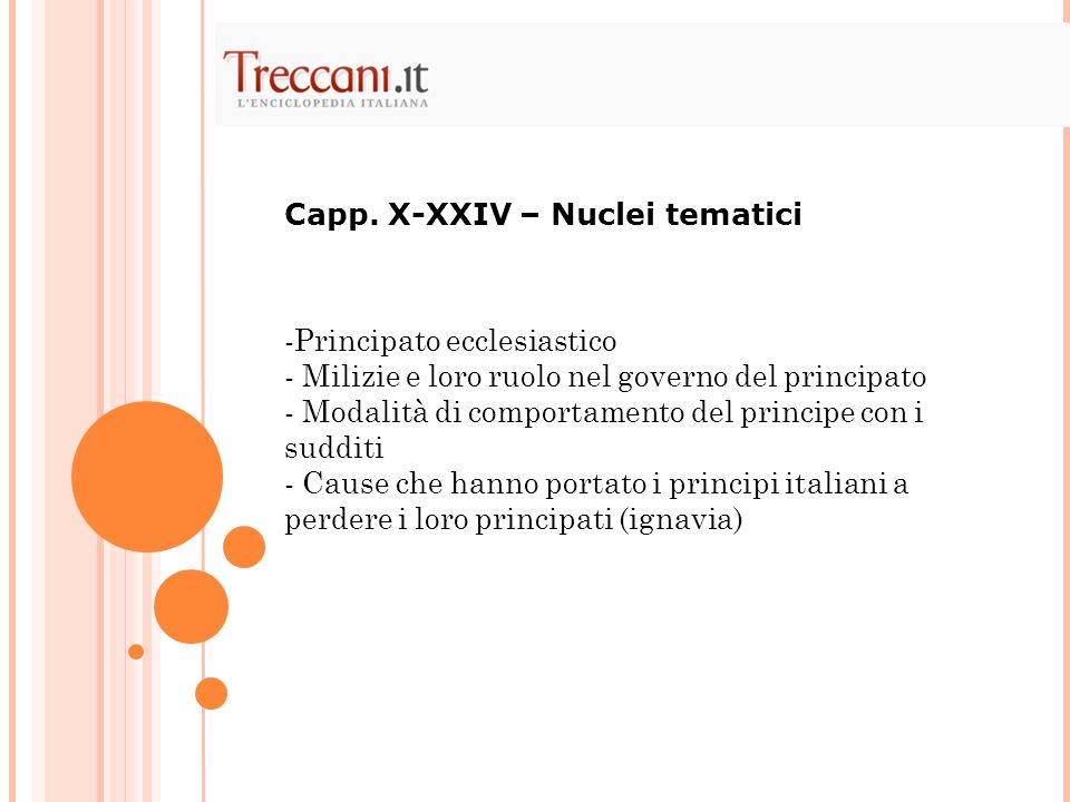Capp. X-XXIV – Nuclei tematici
