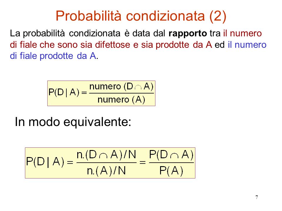 Probabilità condizionata (2)