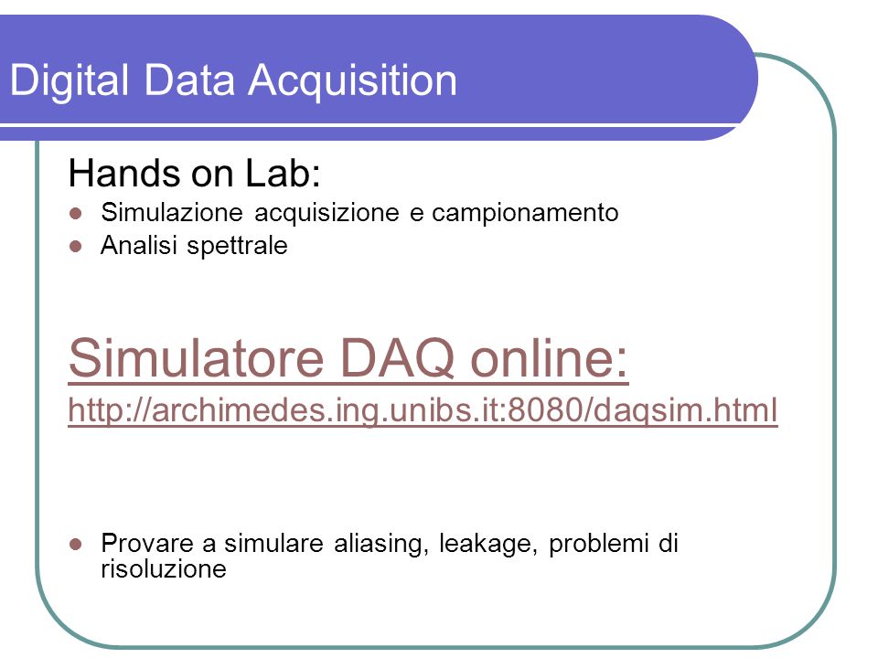 Simulatore DAQ online: