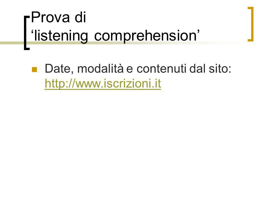 Prova di ‘listening comprehension’