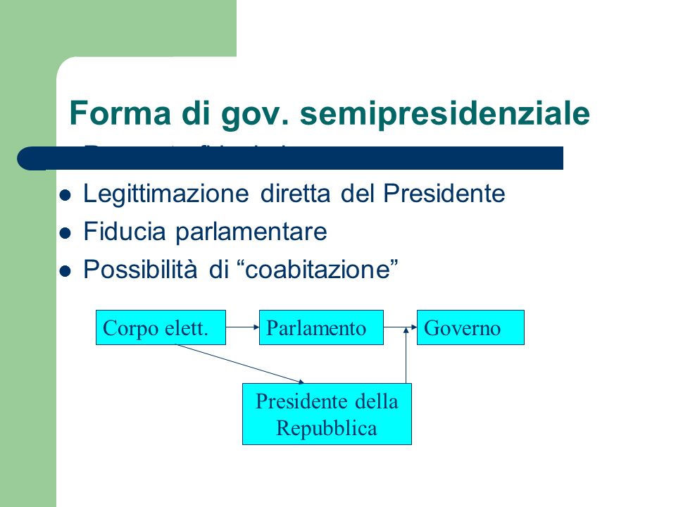 Forma di gov. semipresidenziale