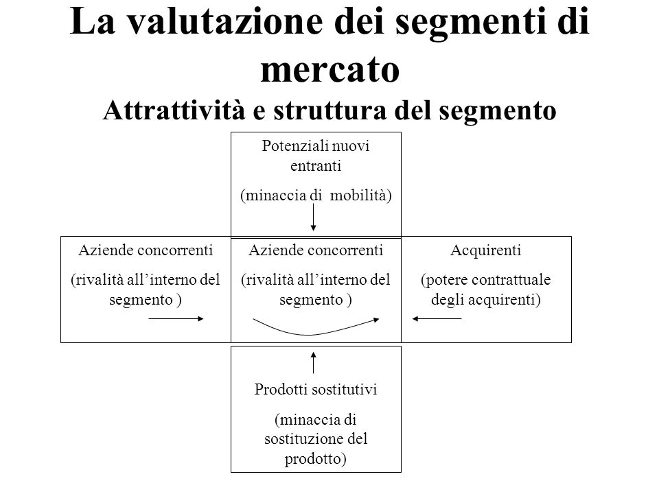 La valutazione dei segmenti di mercato Attrattività e struttura del segmento