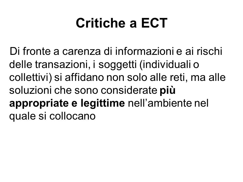 Critiche a ECT