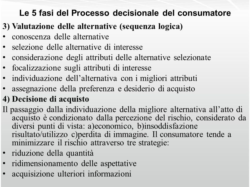 Le 5 fasi del Processo decisionale del consumatore