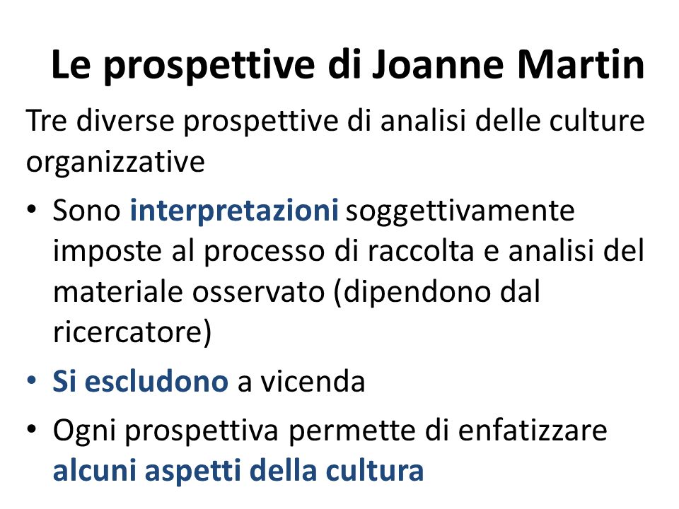 Le prospettive di Joanne Martin