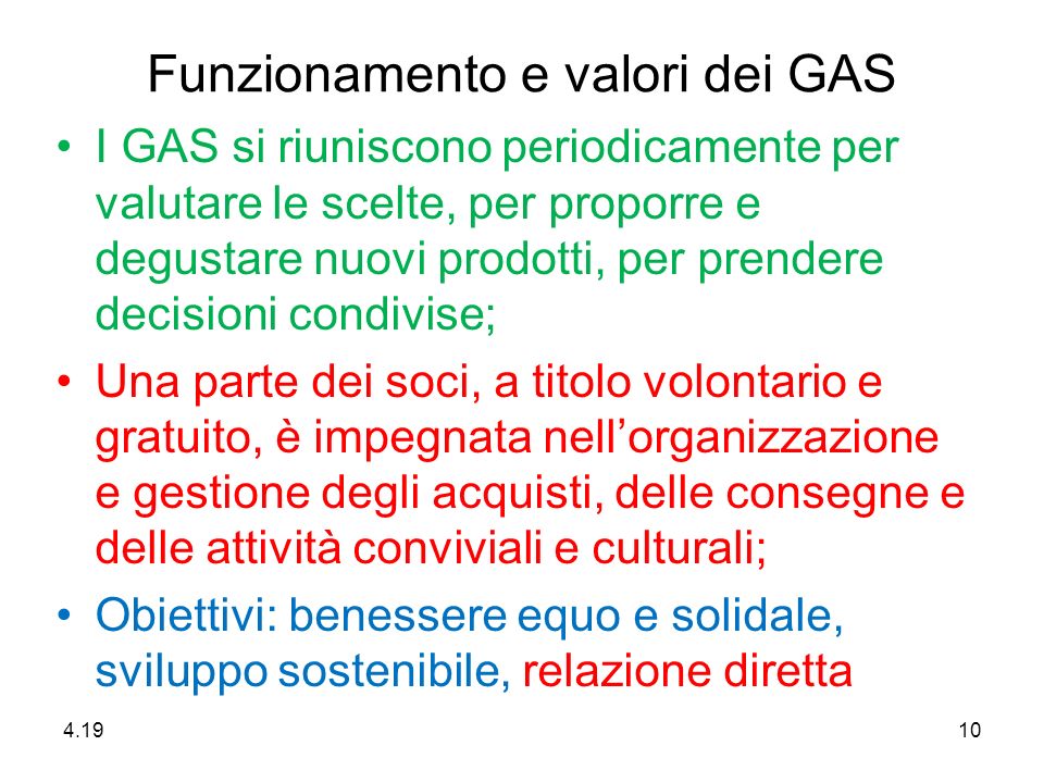 Funzionamento e valori dei GAS