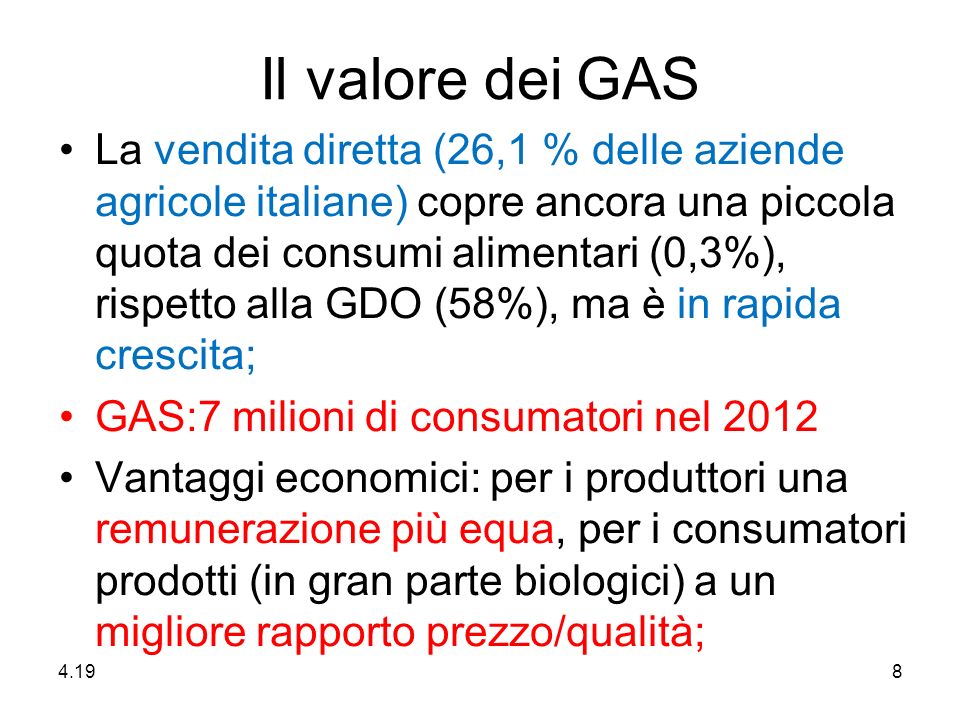 Il valore dei GAS