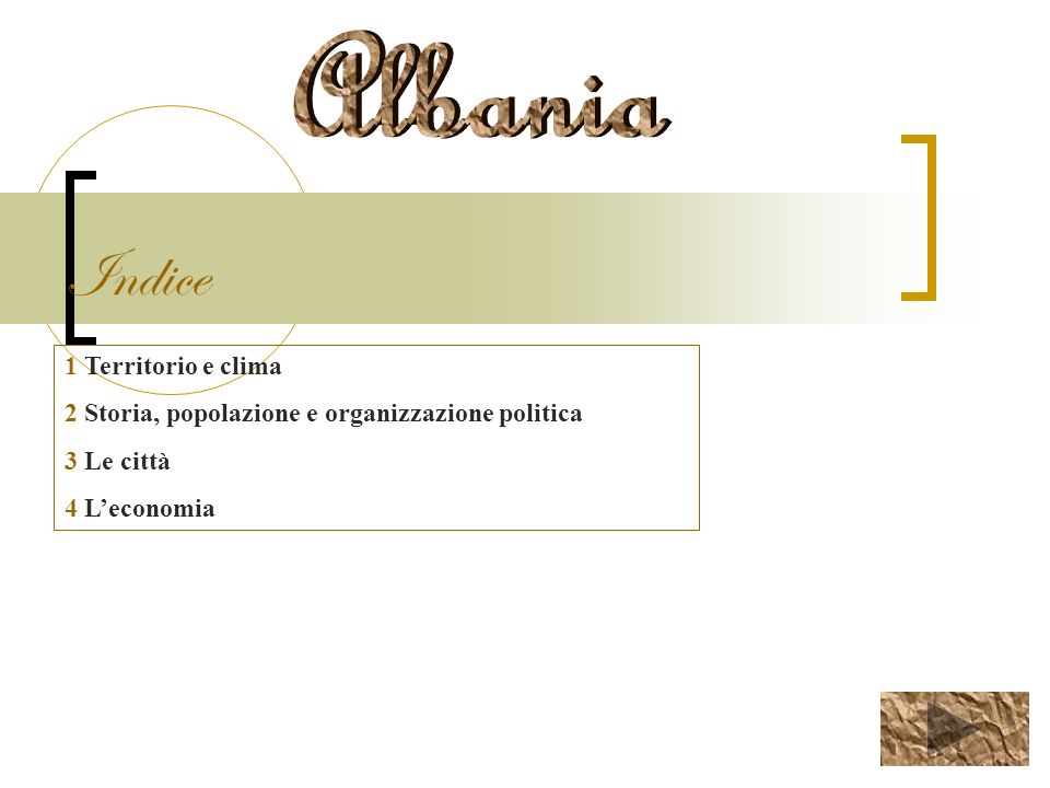 Indice Albania 1 Territorio e clima