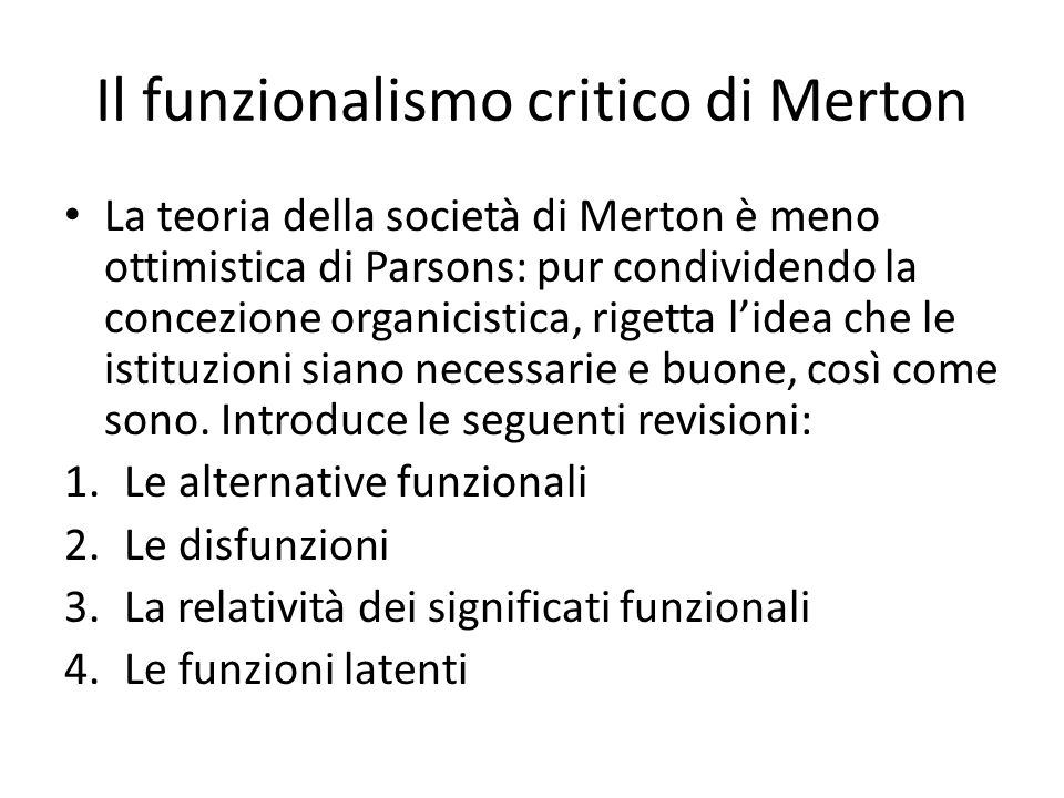 Il funzionalismo critico di Merton