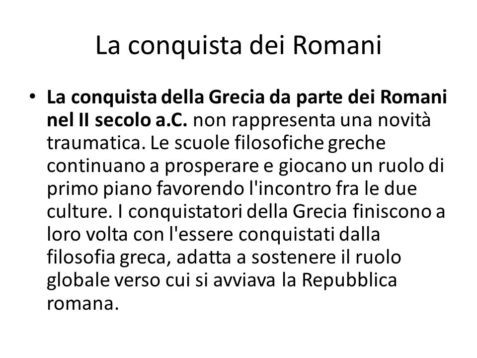 La conquista dei Romani